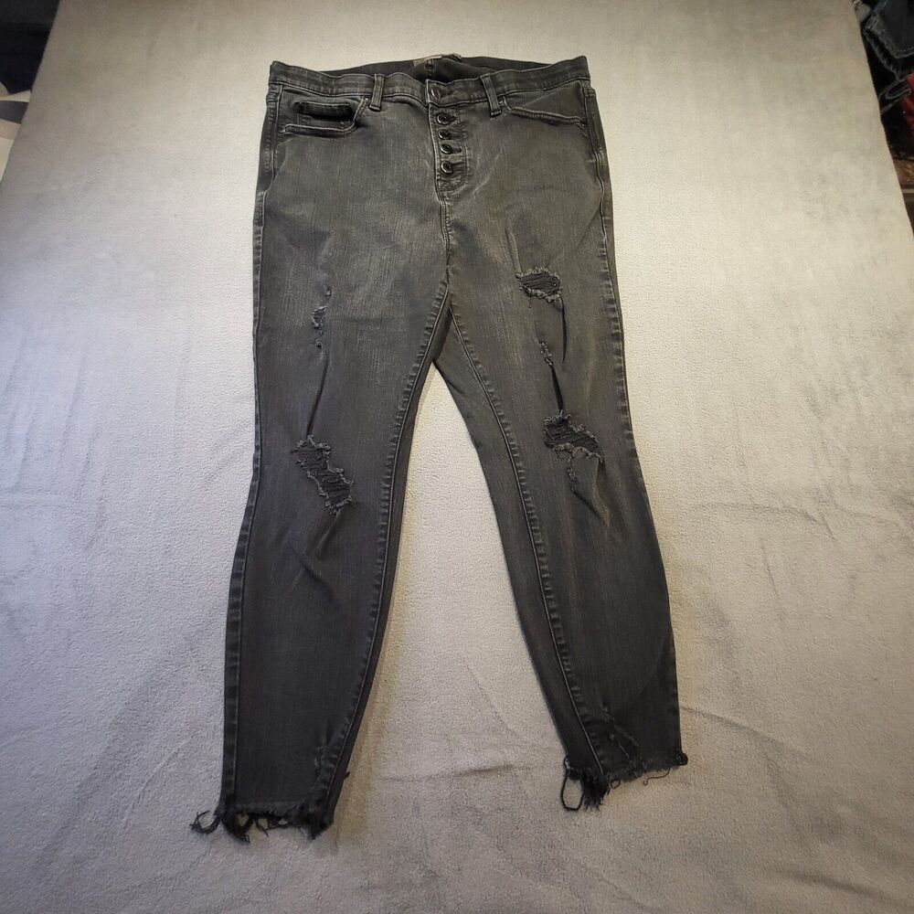 Torrid‎ Womens 16 Feel The Fit Skinny Leg Distressed Jeans Stretch Denim